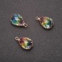 “Teardrop” Pendant Rainbow Colour, Gold-tone Setting 10x17mm