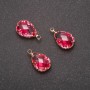 "Drop" Pendant, pink colour, gold-tone setting 10x17mm