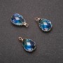 Pendant "Drop" Blue Colour, Gold-tone Setting 10x17mm
