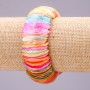 Mother-of-Pearl Bracelet "Multicolour", 28x10(+-)mm, length 18cm, on elastic