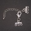 Clasp for Bracelets and Beads, 3-Strand, with Extension Chain, Silver-Toned Metal, diameter 10x14mm, length 5cm