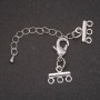 Clasp for Bracelets and Beads, 3-Strand, with Extension Chain, Silver-Toned Metal, diameter 10x14mm, length 5cm