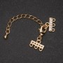 Clasp for Bracelets and Beads, 3-Strand, with Rhinestones and Extension Chain, Gold-Toned Metal, diameter 9x12mm, length 5cm