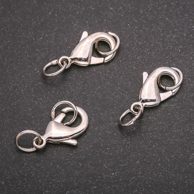 Findings Clasp Carabiner 11x19mm Silver-Tone Metal