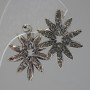 Stud Earrings Flower, light crystals, silver-tone metal, 30mm