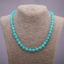 Aquamarine Necklace, Faceted Bead, 8mm Diameter, 48cm Length