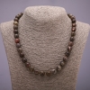 Picasso Jasper Natural Stone Necklace, Smooth Bead, 10mm Diameter, 50cm Length