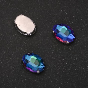 Price per pack /10 pcs. Sew-on Crystal in Claw Setting, Oval 10x14mm