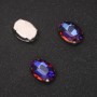 Price per pack /10 pcs. Sew-on Crystal in Claw Setting, Oval 10x14mm, Blue-Raspberry