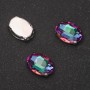 Price per Pack /10pcs. Sew-on Crystal in Claw Oval 10x14mm Green-Raspberry