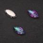Price per pack /10pcs. Sew-On Crystal in Claw Setting Oval 7x15mm Green-Raspberry