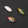 Price per pack /10pcs. Sew-On Crystal in Claw Setting Oval 7x15mm Rainbow