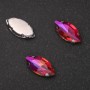 Price per pack /10pcs. Sew-On Crystal in Claw Setting Oval 9x18mm Raspberry-Orange