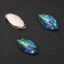 Price per pack /10pcs. Sew-On Crystal in Claw Setting Oval 9x18mm Green-Blue