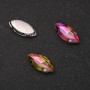 Price per pack /10pcs. Sew-On Crystal in Claw Setting Oval 9x18mm Pink-Green