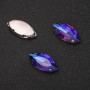 Price per pack /10pcs. Sew-On Crystal in Claw Setting Oval 9x18mm Blue-Crimson