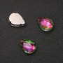 Price per pack /10pcs. Sew-On Crystal in Claw Setting Drop 10x14mm Pink-Green