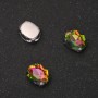 Price per pack /10pcs. Sew-On Crystal in Claw Setting Oval 8x10mm Rainbow