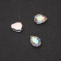 Price per Pack of 10 pcs. Sew-on Crystal in Claw Setting, Drop 7x10mm, Iridescent