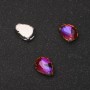 Price per Pack/10pcs. Sew-on Crystal in Setting, Drop 7x10mm, Raspberry-Orange