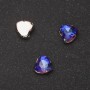Price per pack /10pcs. Sew-on Crystal in Claw Setting Heart 8mm Blue-Raspberry