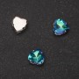 Price per pack /10pcs. Sew-on Crystal in Claw Setting Heart 8mm Green-Blue