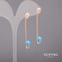 Xuping Earrings with Majorica Pearls 8x48mm 18K Gold Plating