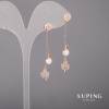 Xuping Earrings with White Stones and Majorica Pearls 10x46mm 18K Gold Plating