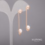 Xuping Earrings with Majorica Pearls 8x48mm 18K Gold Plating