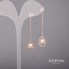 Xuping Earrings with White Stones and Majorica Pearls 10x52mm 18K Gold Plating