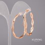 Xuping Ring Earrings with White Stones 4x42mm 18K Gold Plating