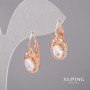 Xuping Earrings with White Stones 10x23mm, 18K Gold Plating