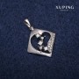 Xuping Pendant Rhombus 20x22x28mm Rhodium
