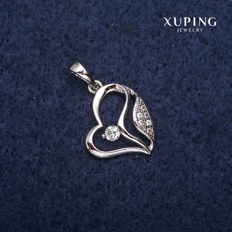Xuping Pendant Heart 15x18x23mm Rhodium