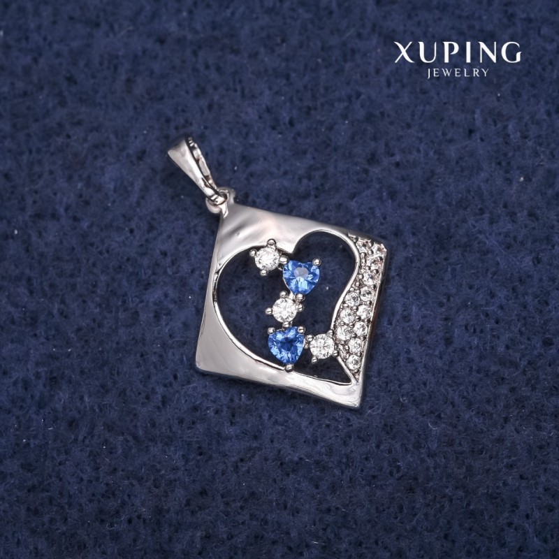 Xuping Rhombus Pendant 20x22x28mm Rhodium