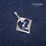 Xuping Rhombus Pendant 20x22x28mm Rhodium