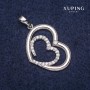Xuping Heart Pendant 21x30x37mm Rhodium