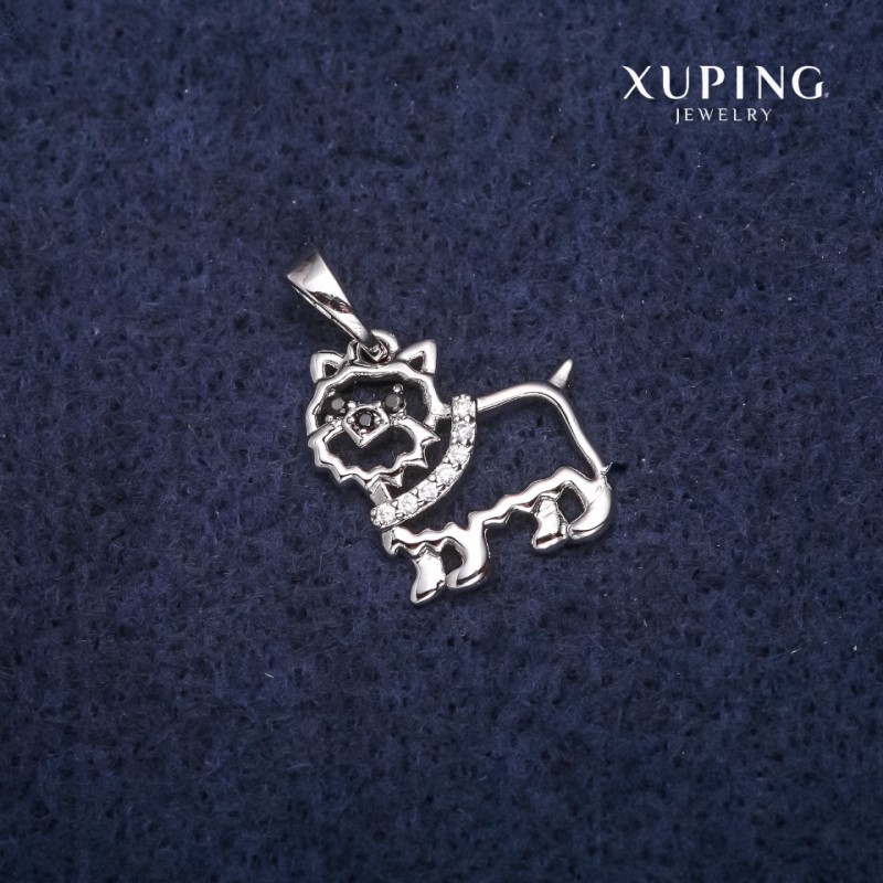 Xuping Puppy Pendant 14x15x20mm Rhodium