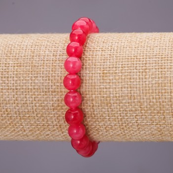Bracelet on Elastic Band Tourmaline (Synthetic) Smooth Bead, Diameter 8(+/-)mm, Length 18cm