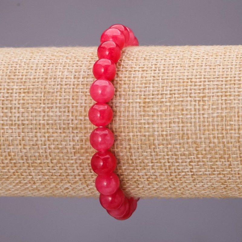 Bracelet on Elastic Band Tourmaline (Synthetic) Smooth Bead, Diameter 8(+/-)mm, Length 18cm