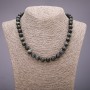 Necklace Natural Hawk's Eye Smooth Bead, Diameter 10(+/-)mm, Length 45cm