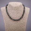 Necklace Natural Hawk's Eye Smooth Bead, Diameter 8(+/-)mm, Length 45cm