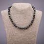 Necklace Natural Hawk's Eye Smooth Bead, Diameter 8(+/-)mm, Length 45cm