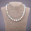 Necklace Natural Morganite Smooth Bead, Diameter 10(+/-)mm, Length 45cm