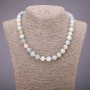 Necklace Natural Morganite Smooth Bead, Diameter 10(+/-)mm, Length 45cm