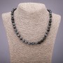 Snow Obsidian Apache Tears Necklace, smooth round beads, diameter 8mm, length 48cm
