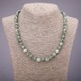 Necklace Moss Agate (Synthetic) Smooth Bead, Diameter 8mm, Length 45cm