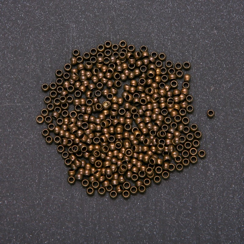 Crimp Beads ("Clamps"), 2.5mm diameter, bronze-tone metal, 6g