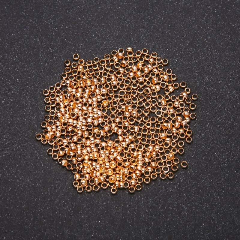 Crimp Bead Clasps "Zahipi", diameter 2.5mm, metal colour "gold" 8g