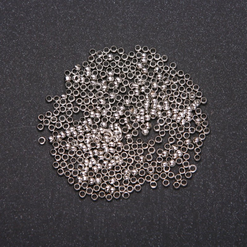 Crimp Beads ("Clamps"), 2.5mm diameter, silver-tone metal, 6g